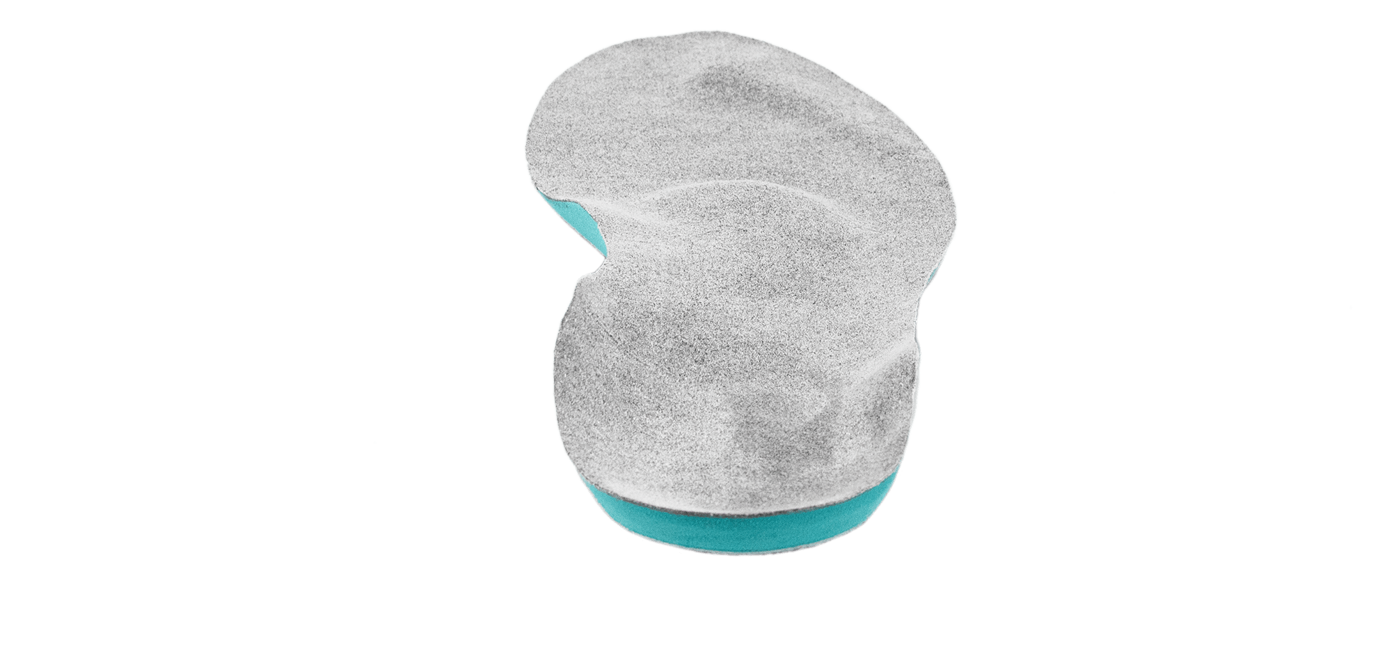 A pedics insole with gray cover material in 360 view