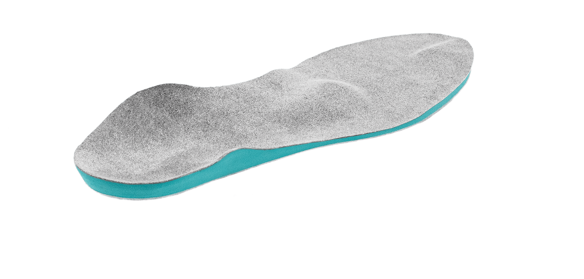 A pedics insole with gray cover material in 360 view