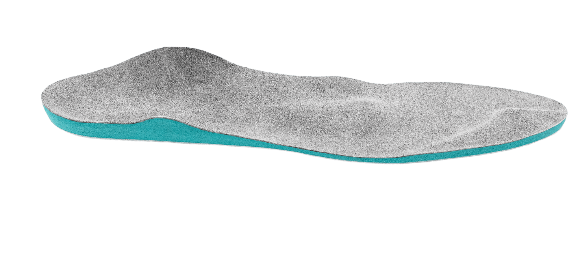 A pedics insole with gray cover material in 360 view