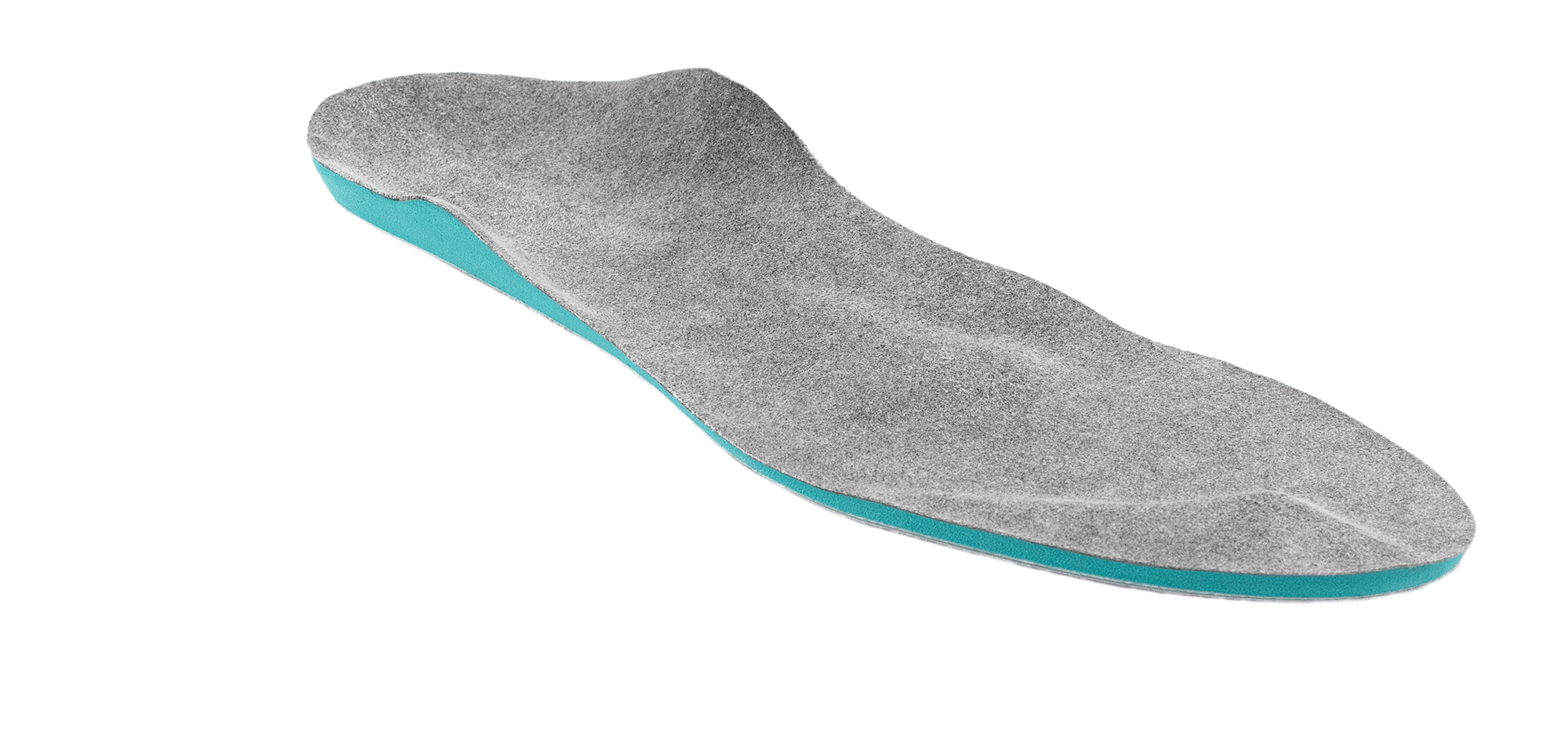 A pedics insole with gray cover material in 360 view