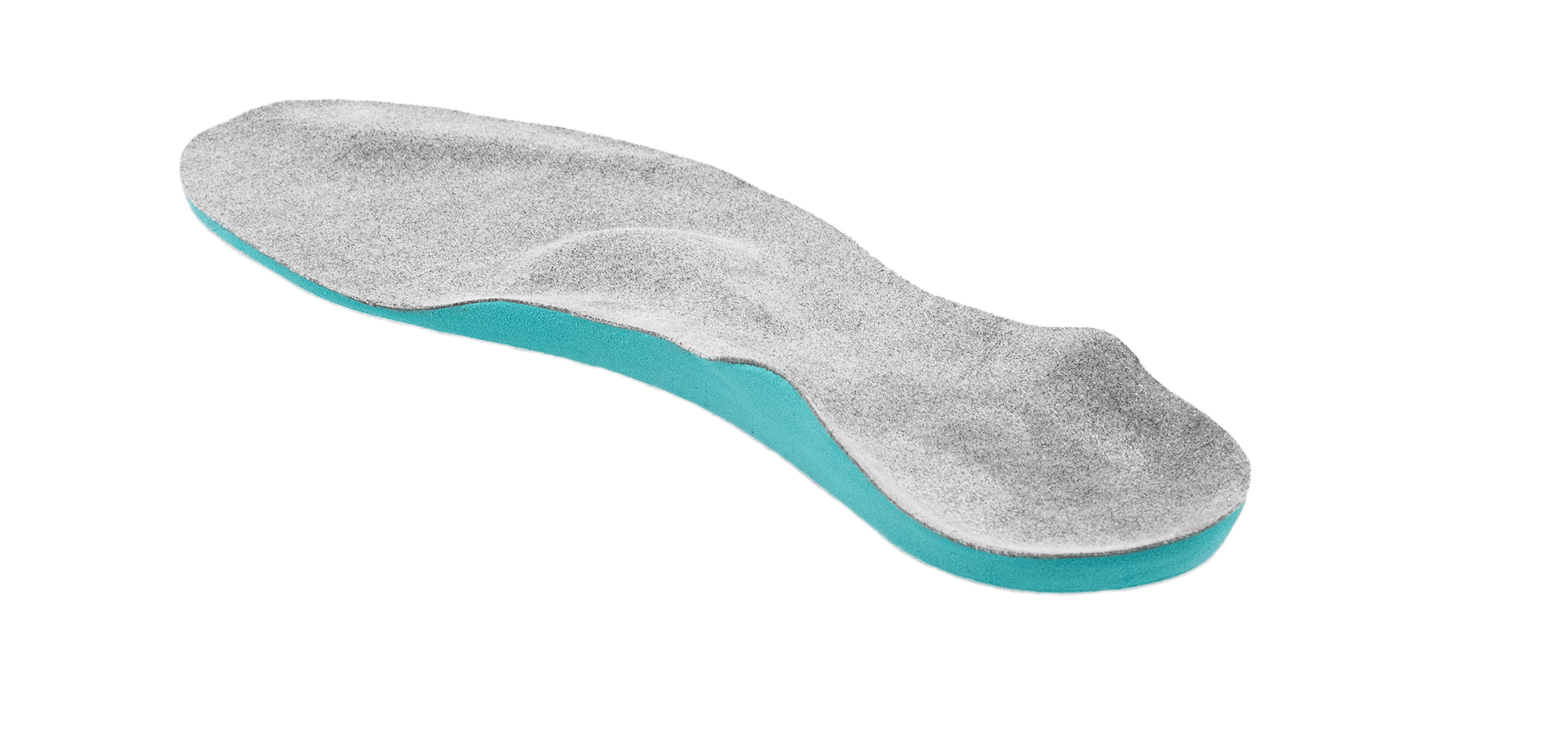 A pedics insole with gray cover material in 360 view